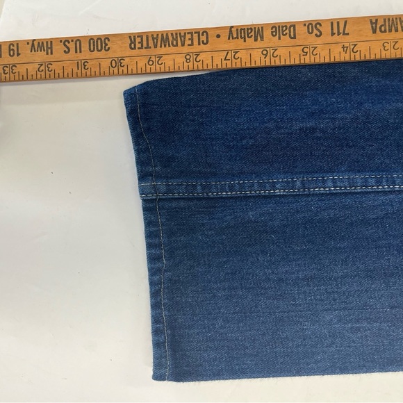 Vtg Lacoste Izod Jeans Women Sz 12 Wide Leg High Waisted Blue Denim Logo Retro - Picture 10 of 10